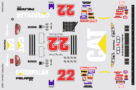 GRAFIX #22 CATERPILLAR DECAL