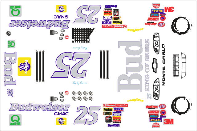 GRAFIX #25 BUDWEISER 1/24 SCALE DECALS