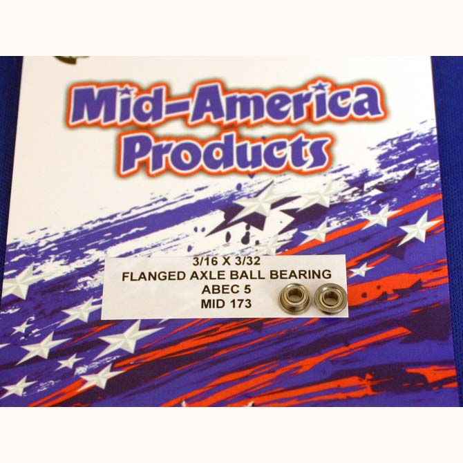 MID-AMERICA 3/16 X 3/32 FLANGED AXLE BALL BEARING (PAIR)