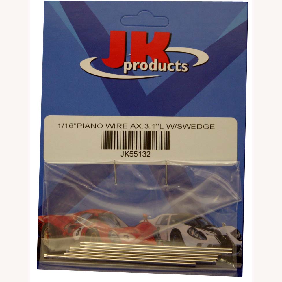 JKP 1/16 PIANO WIRE FRONT AXLE.3.1 LONG W/WEDGE (EACH)