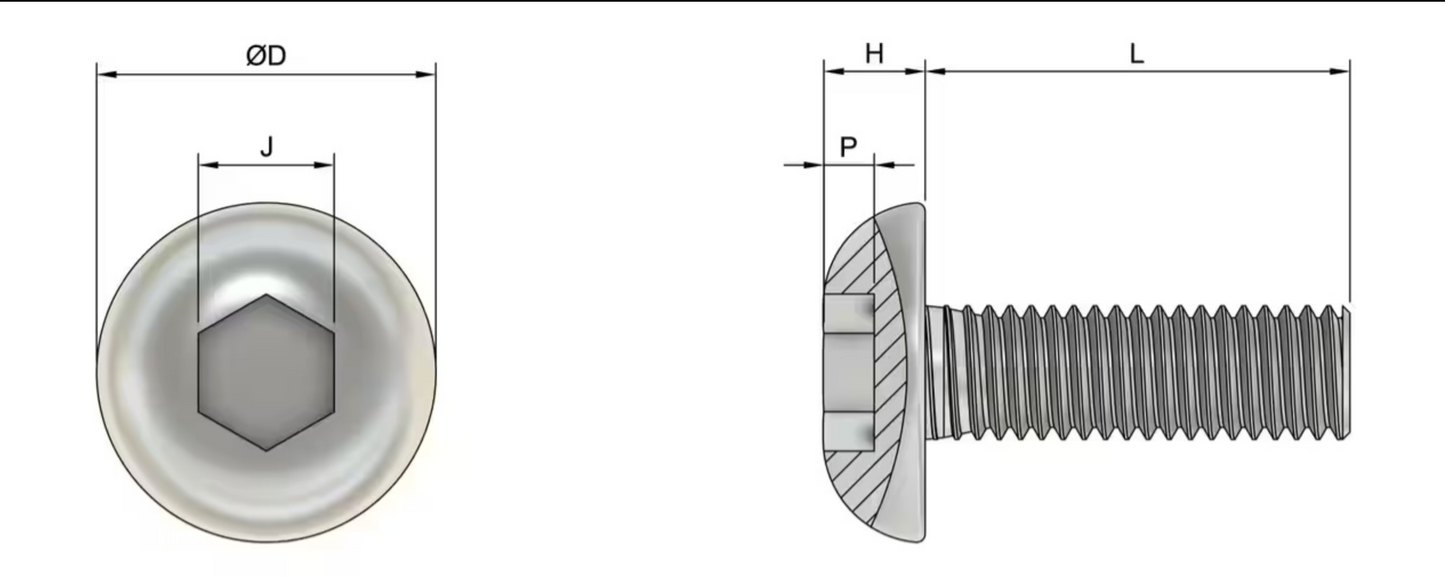 KC RACING MOTOR SCREWS - M2 x 4MM BUTTON HEAD