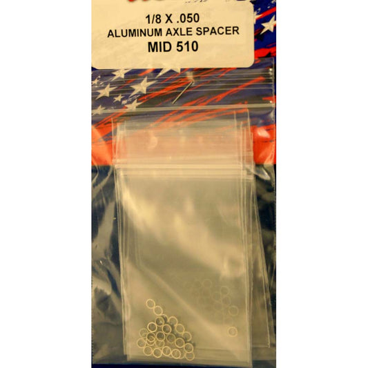 MID-AMERICA 1/8 X .050 ALUMINUM AXLE SPACER 8 PIECES (EACH PACK)